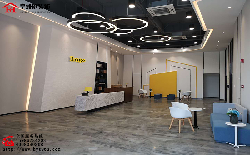 深圳办公室前台背景墙装修设计
