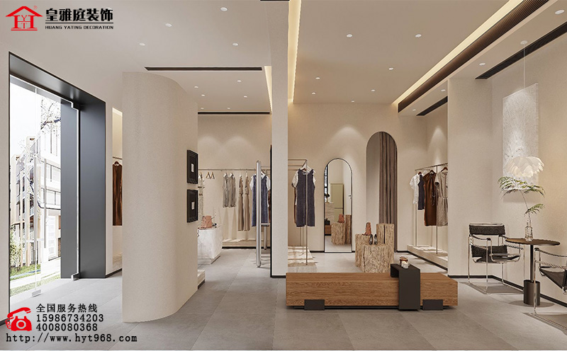 奶油风女装店装修设计效果图