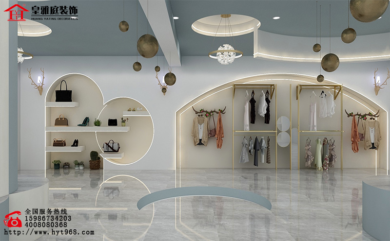 现代简约风服装店装修设计效果图